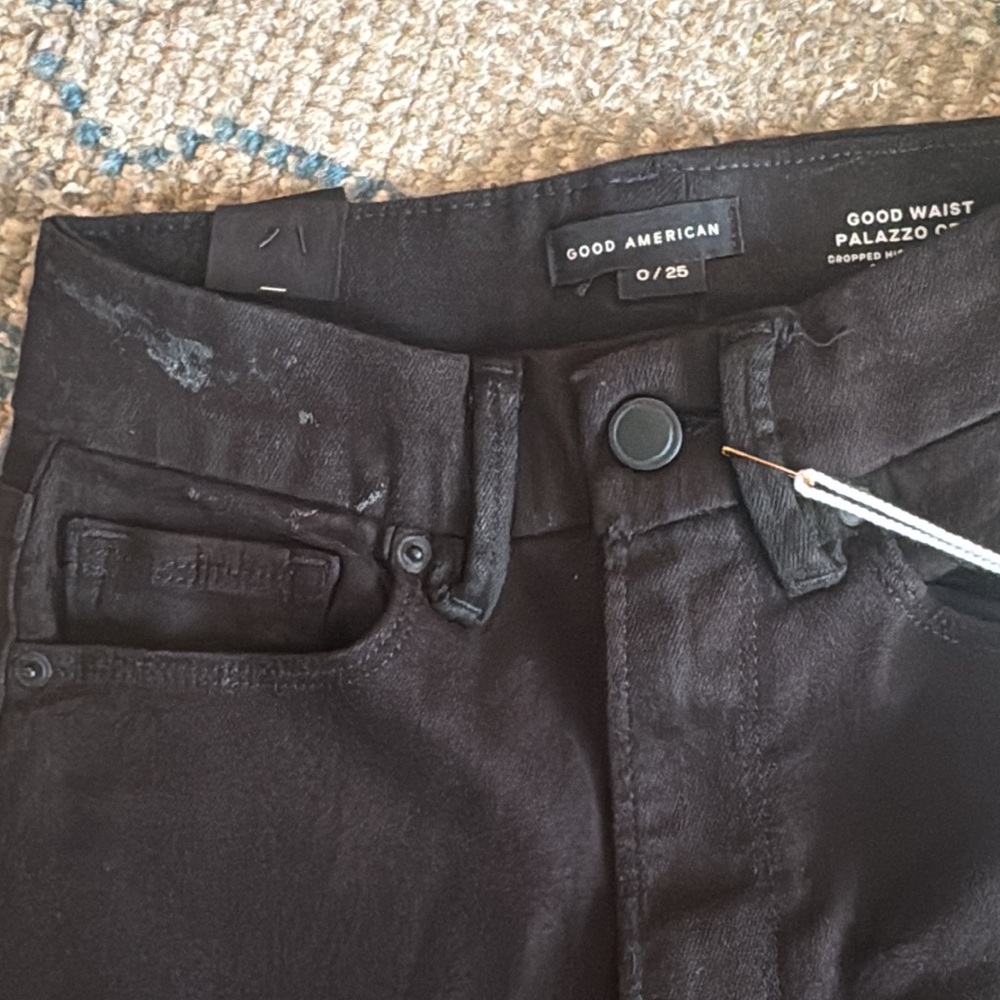NWT Good American Crop Palazzo‎ Wide-Leg Pants - Picture 3 of 3